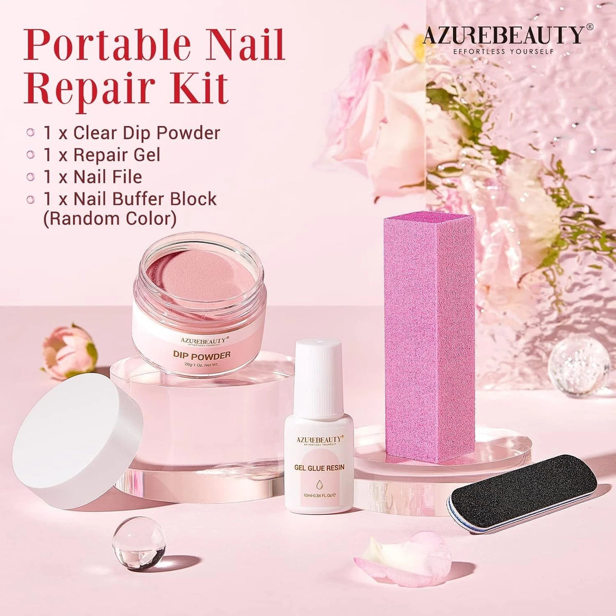 AZUREBEAUTY Nail Repair Kit 0.34 Fl Oz (Pack of 1), Jelly Pink