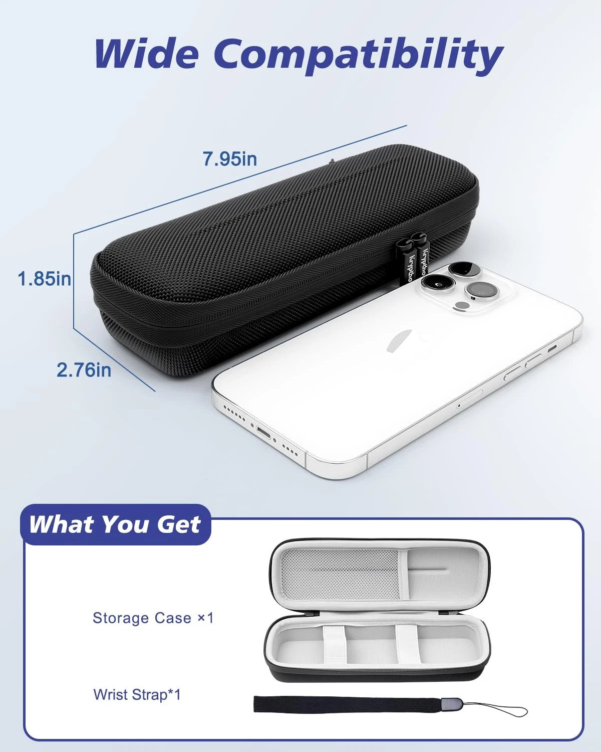 Krypthos Diabetes Supply Case, Hard Travel Carrying Case for Blood Black