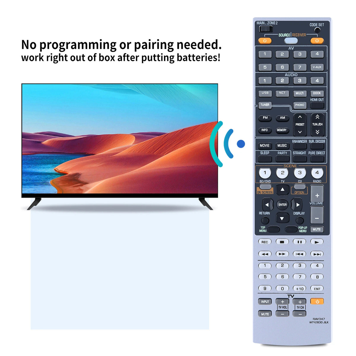 RAV347 WT92830 Remote Control For Yamaha Audio Receiver RX-V1067 RXV1067