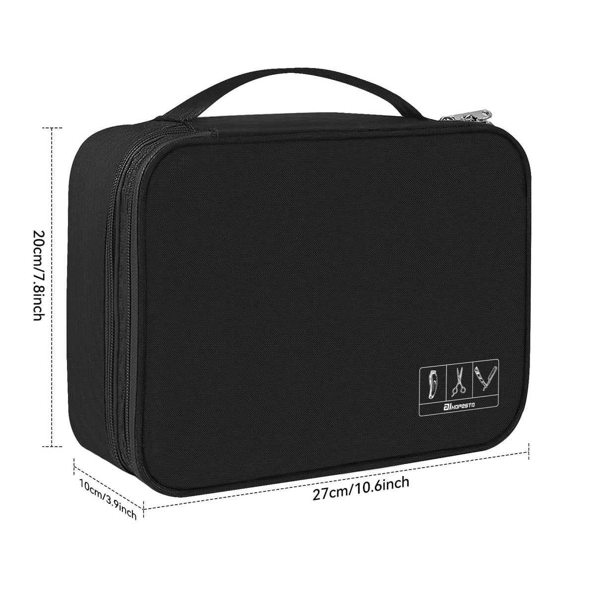 AIHOPESTO Barber Case Tool Bags clipper Bag Double-layer, Black