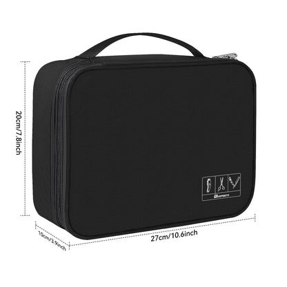 AIHOPESTO Barber Case Tool Bags clipper Bag Double-layer, Black