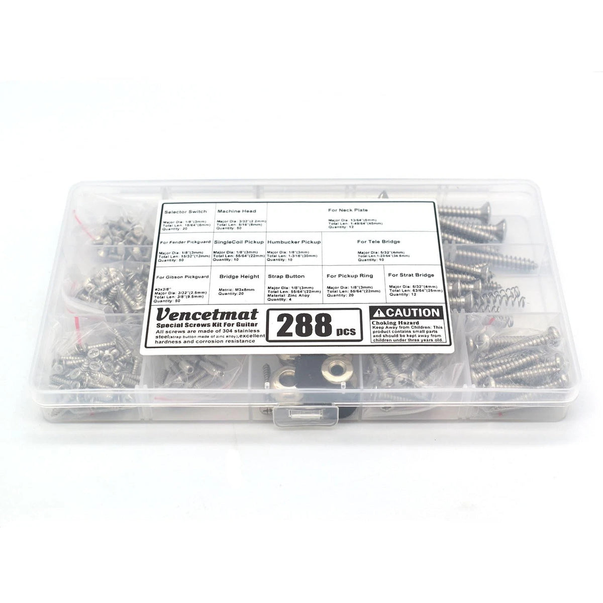 Vencetmat Guitar Screws Standard sizes suitable for guitar hardware, Uncoated