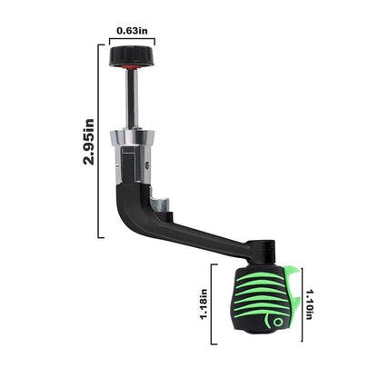 Fishing Reel Replacement Handle with Black Handles & Fish-shaped Knob Covers