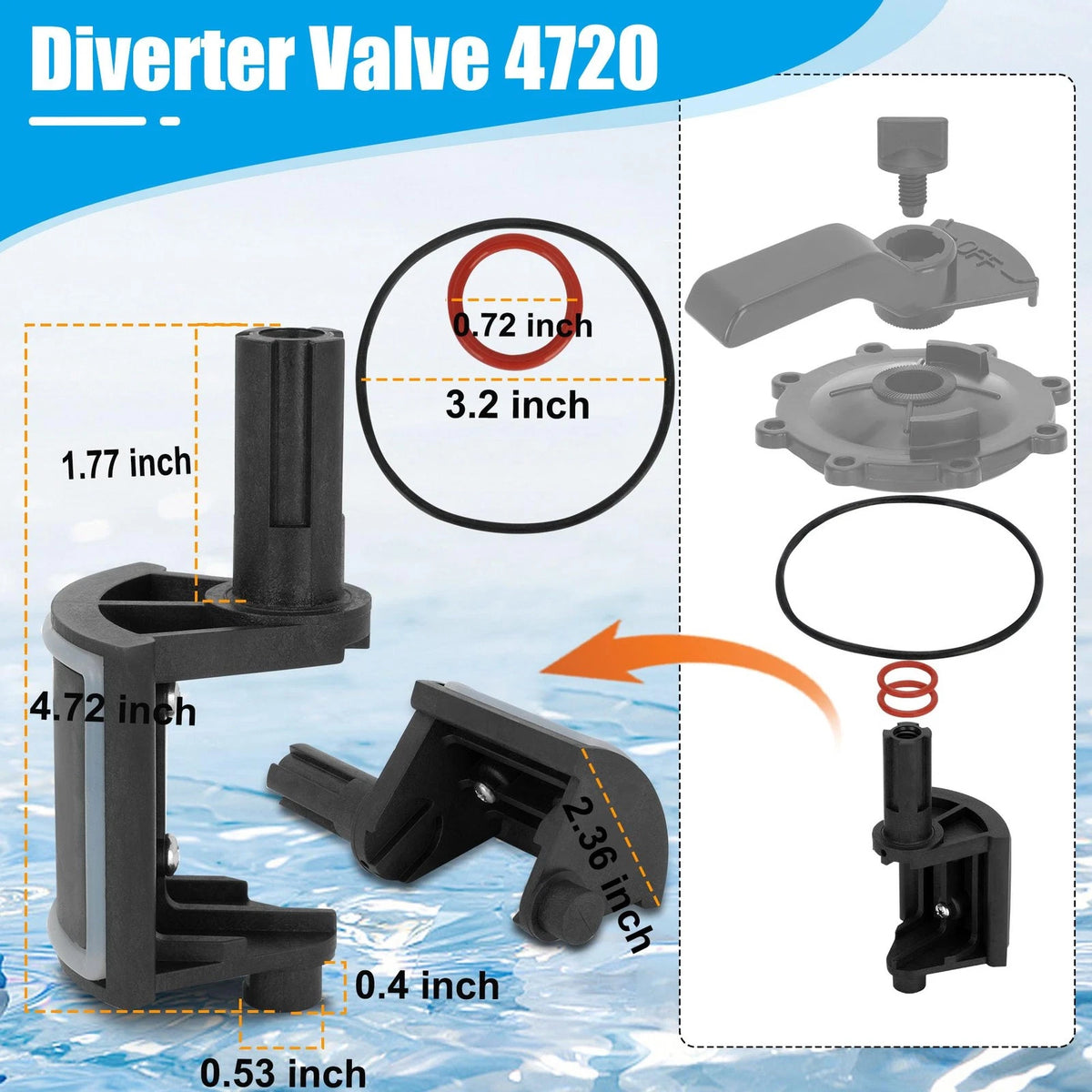 NURATIT 2-Port/3-Port Pool Valve Rebuild Kit Compatible with Jandy 2 Pack