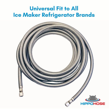 Refrigerator Icemaker Hose (20 FT) - Universal Fit 20 foot, Stainless Steel