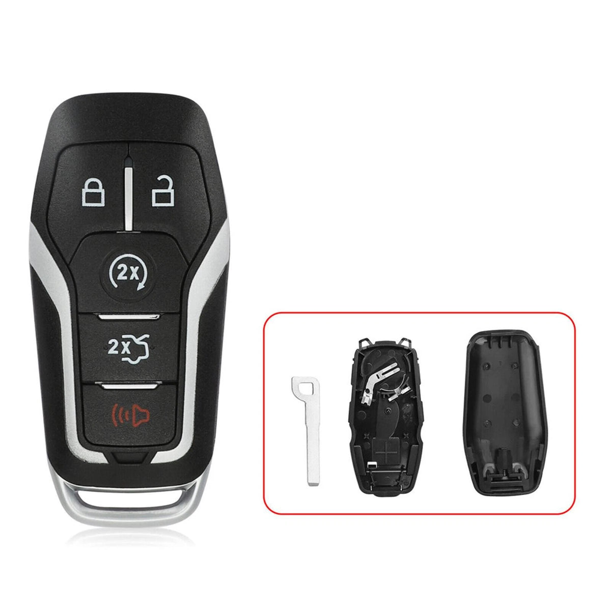 5 Buttons Key Fob Shell Case For Ford 2015-2017 F-150 Explorer Edge Fusion Car
