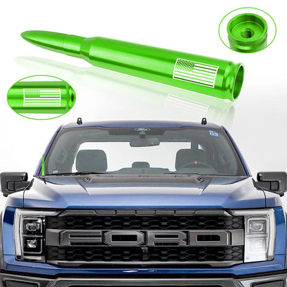Car Bullet Antenna,Truck Exterior Decoration f,  Upgrade Green-U.S. Flag