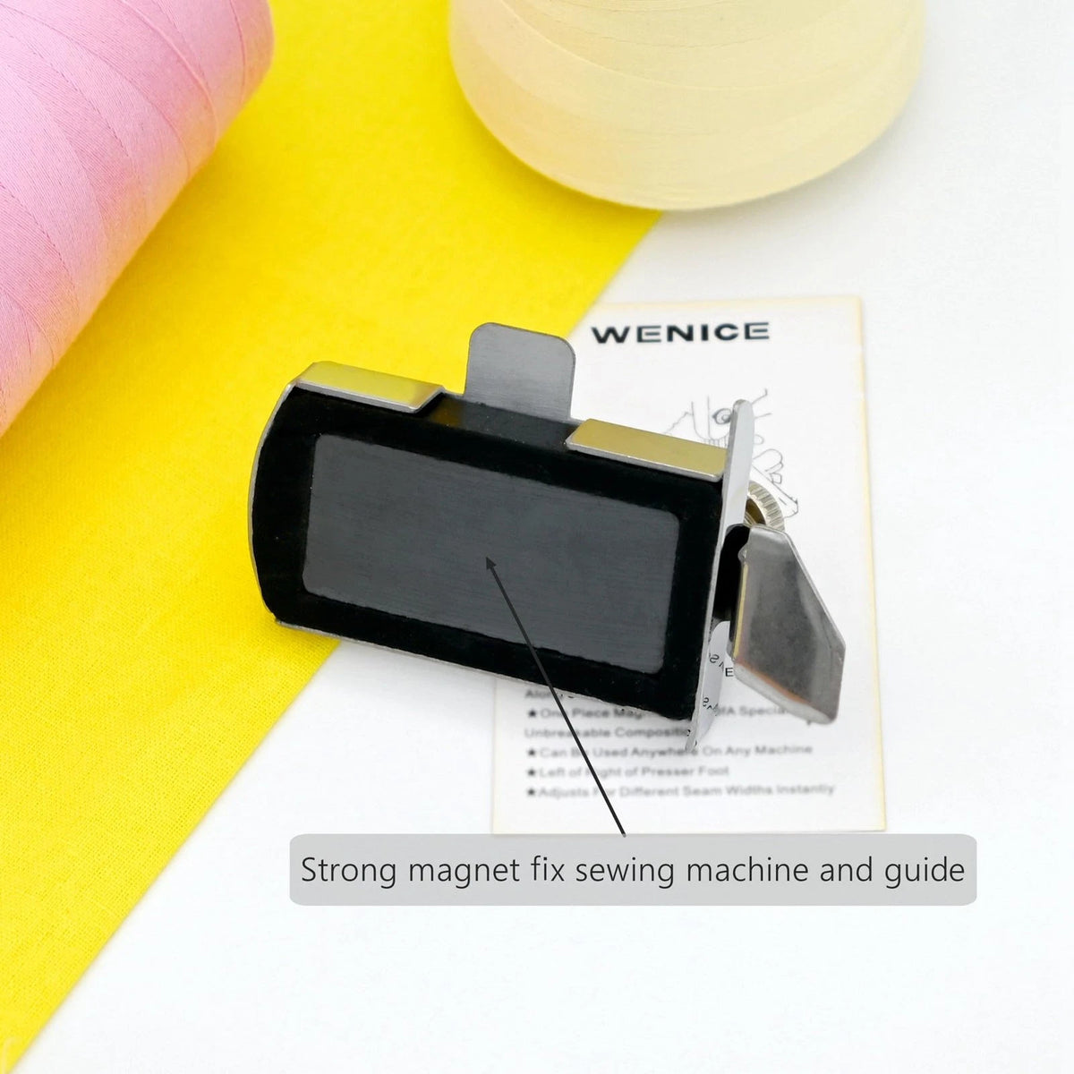 Magnetic Seam Guide for Sewing Machine,Guide 2 inches x 3.2 inches, Silver