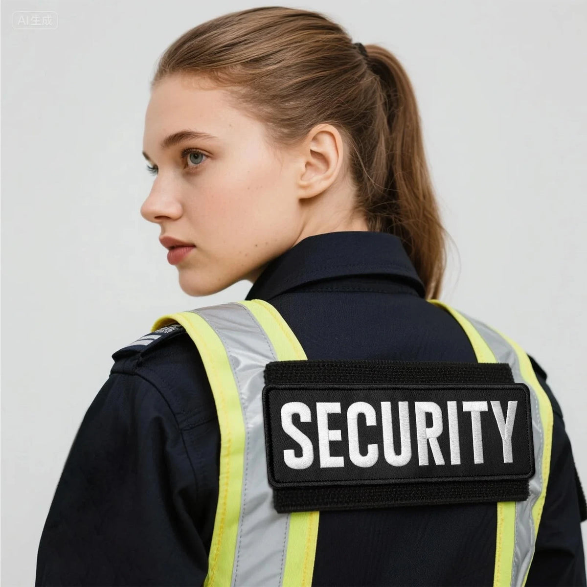 JEFUZH 2 Pack Security Patches Hook and 10"x3.4", 5"x1.8", S.ECURITU-BLACK