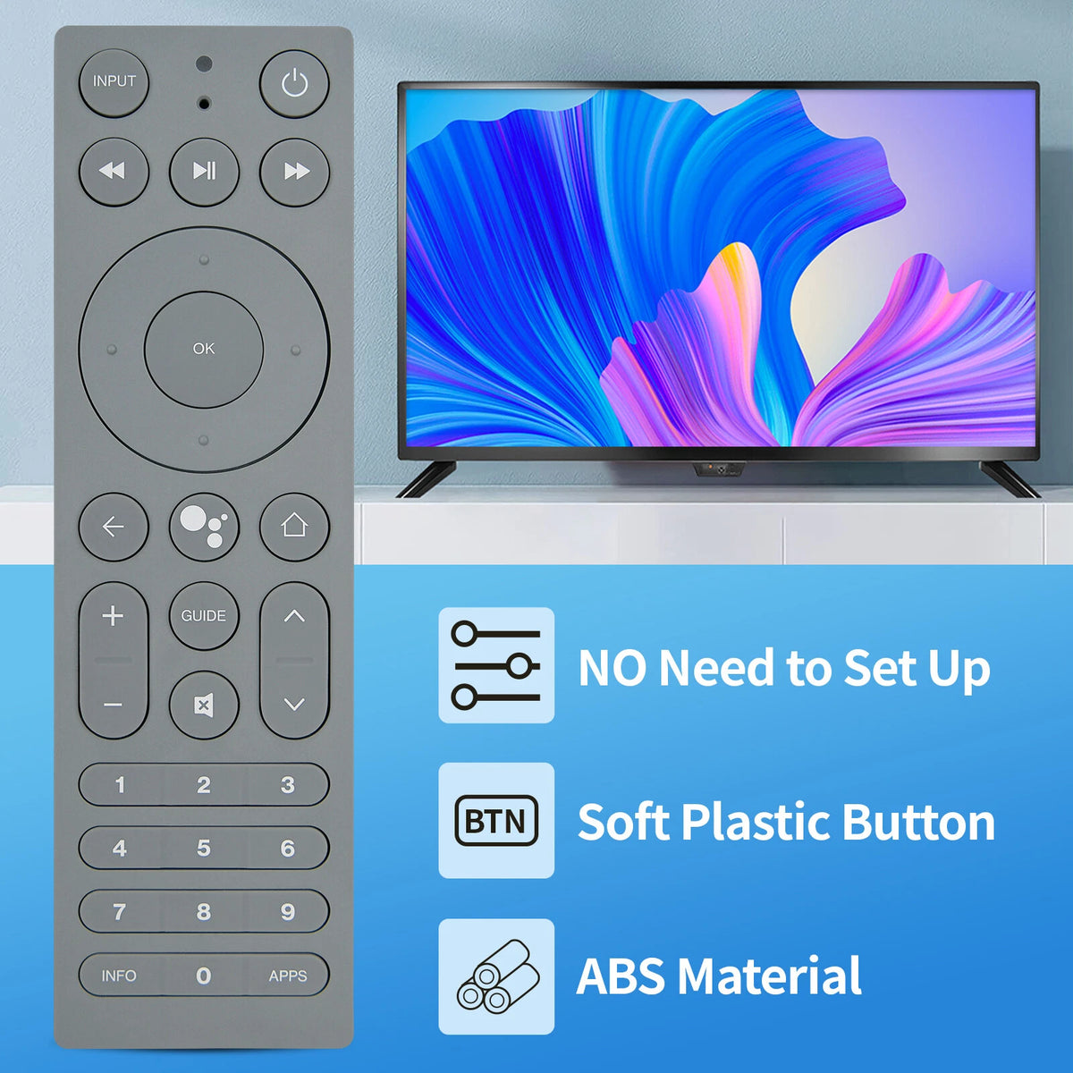 Replacement Remote Control For Verizon Fios TV+ Voice Bluetooth gray