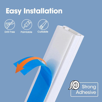 YesBes 116in Cord Hider Kit, Covers for Wires on Wall, 116in, White