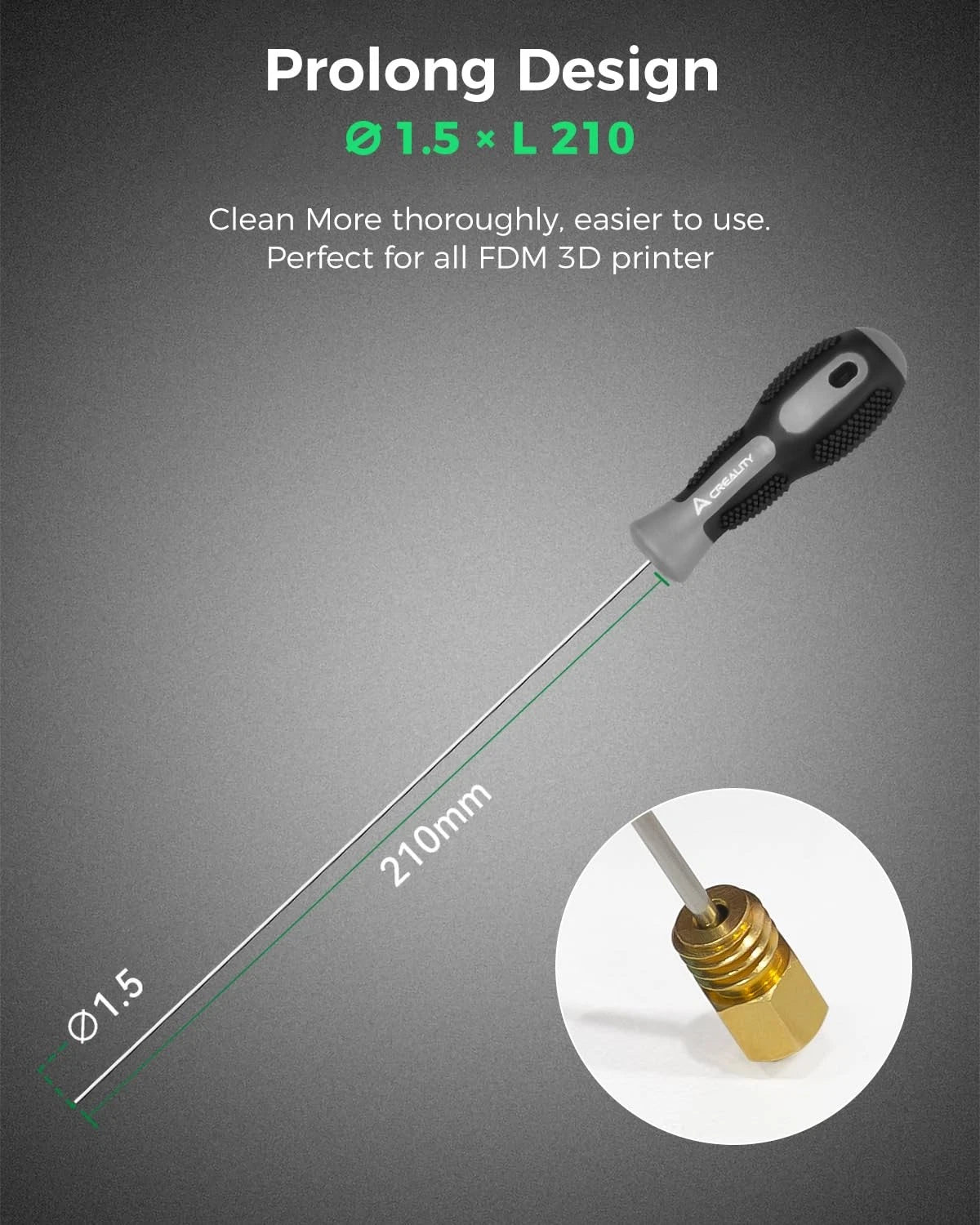 Creality Official Clog Poke, 3D Printer Nozzle Cleaning Kit Φ1.5mm L210mm...