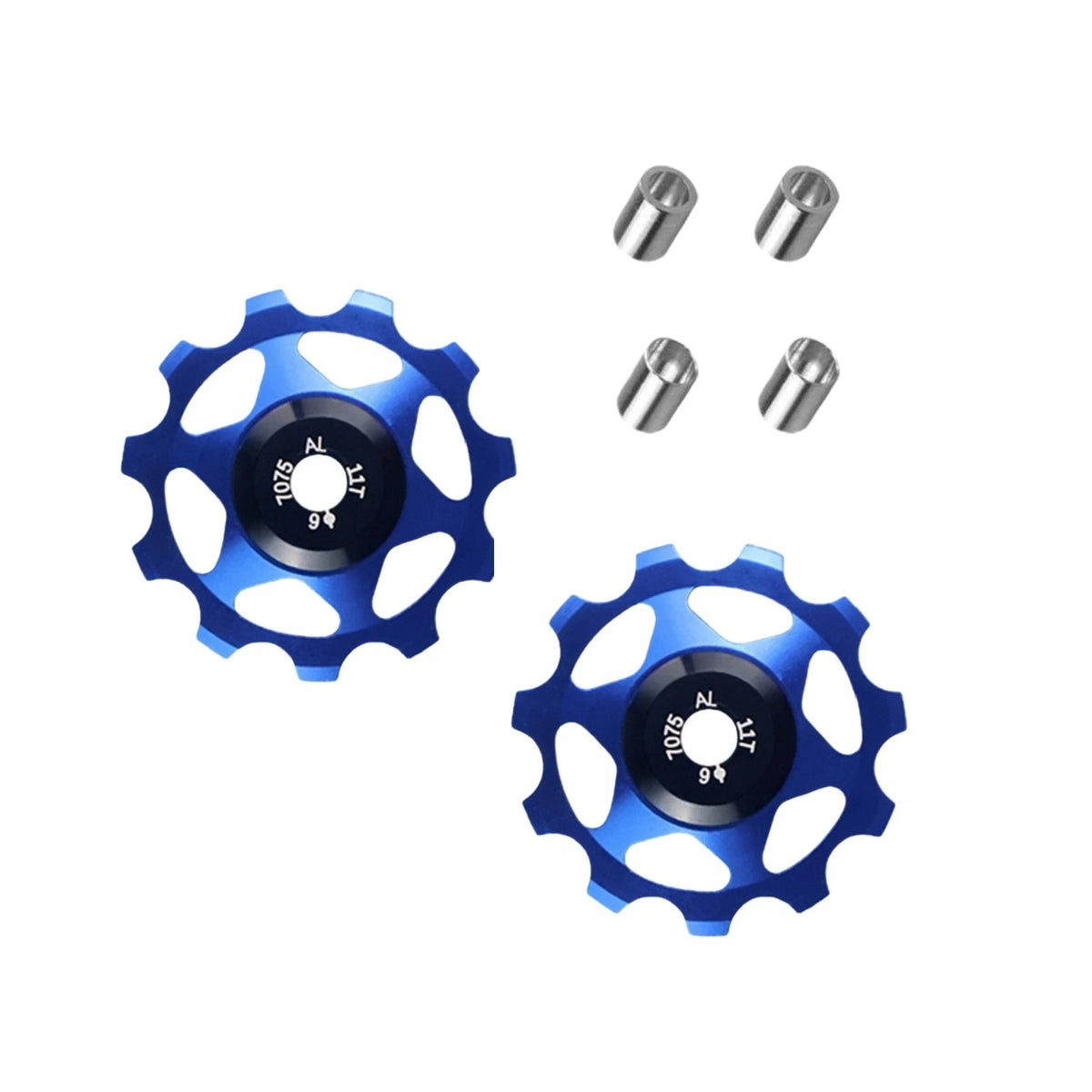 2Pcs Blue Bicycle Derailleur Pulley Wheel Kit 11T Ceramic Bearing Bike Parts