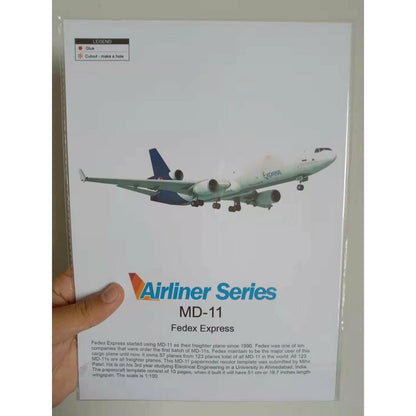 1:100  MD-11 Air Plane 3D Paper Model Cargo Aircraft Unassembled Ornaments
