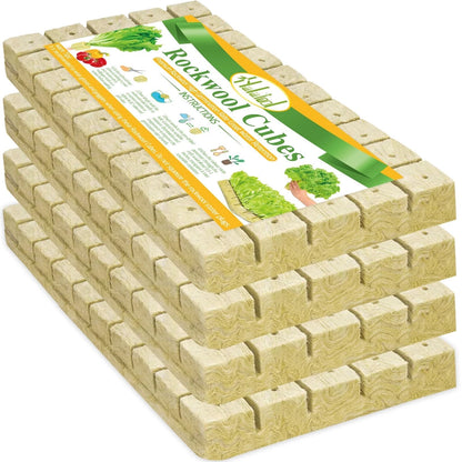 Halatool 1 Inch Rockwool Cubes Garden Rock Wool Stoool 1" Cubes, 4 Sheets