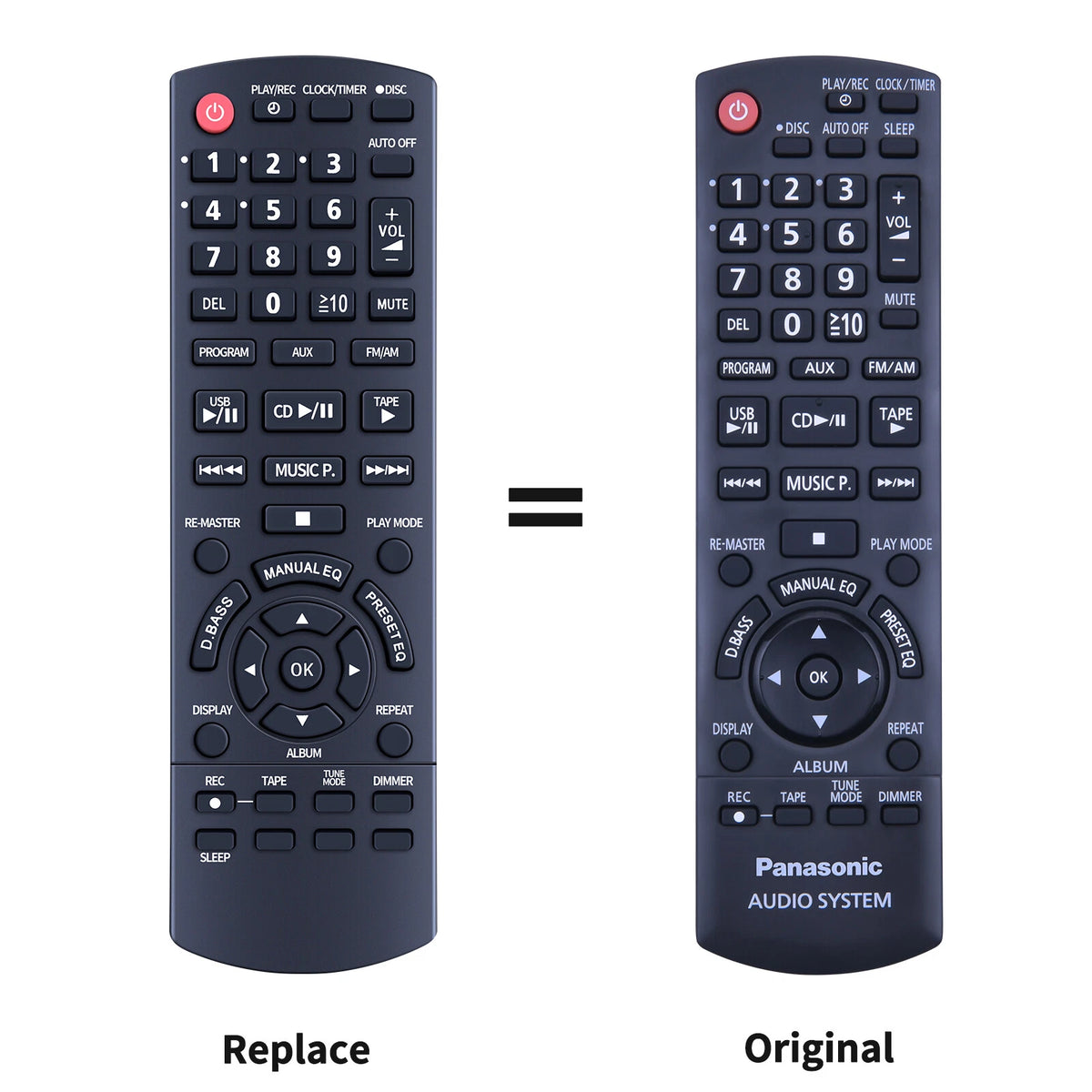 N2QAYB000387 Remote Control For Panasonic CD Stereo Audio System SA-AK280