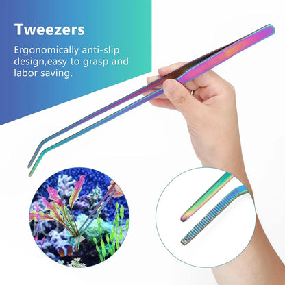 4 in 1 Quarium Aquascape Tools Kits, Anti-Rust Stainless Steel Multicolor