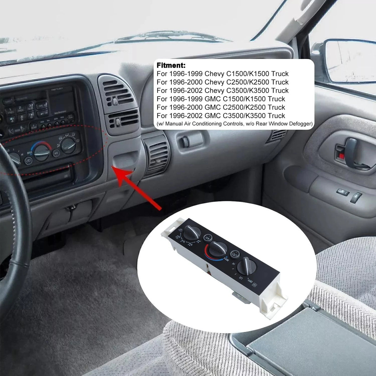 AC Heater Panel Climate Control Module Switch for Chevy GMC C1500 C2500...