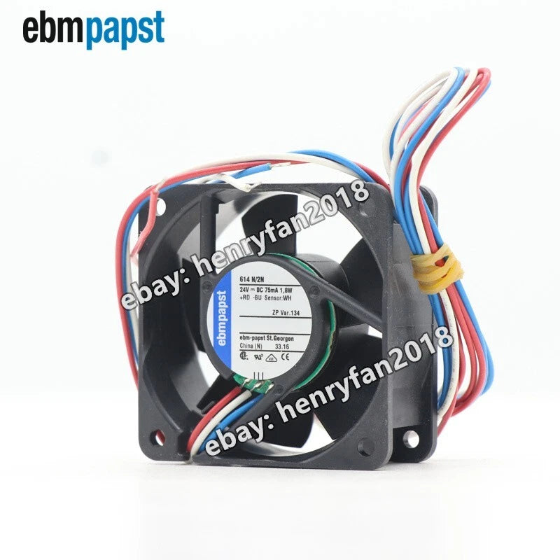 Ebmpapst Fan 614N/2N Axial Fan DC 24V 1.8W 60x60x25mm 75mA Cooling Fan 3-Wire