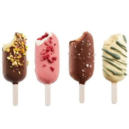 Lékué Set of 4 Classic Creamy Ice Cream Molds + Molds, Brown