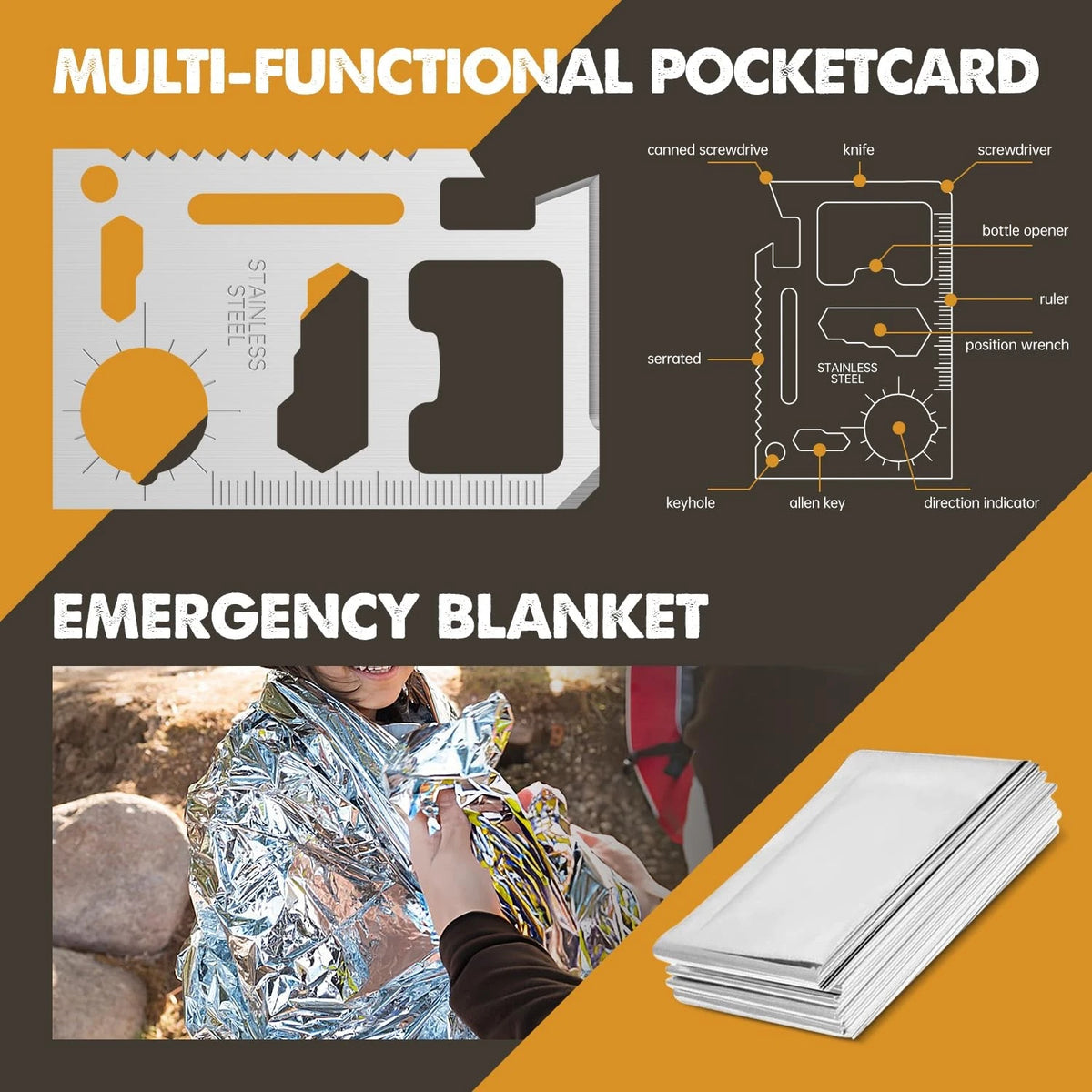Gifts for Men Him Dad, Survival Kit and Equipment 25 Pcs, 97.18 cubic"