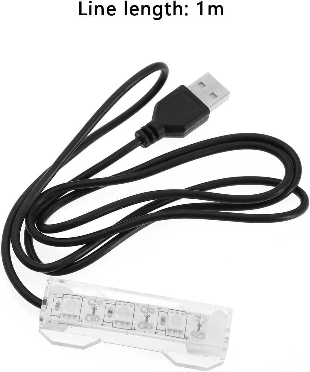 ECSiNG 2Pcs Small Aquarium Light Black Wire White USB Strip Water