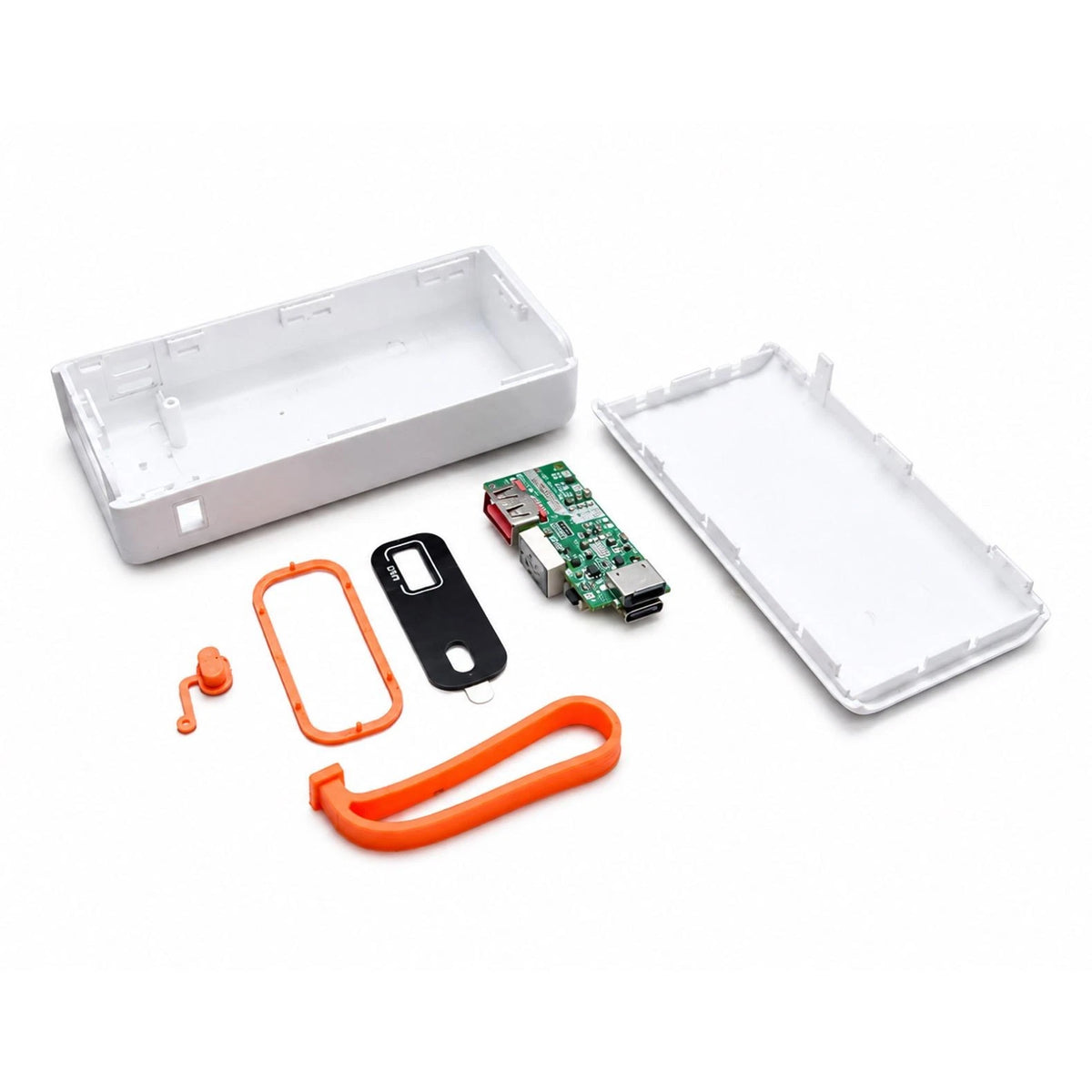 White 2 Slots 21700 Power Bank Case Cage  Durable Portable For PC/ Smartphone,