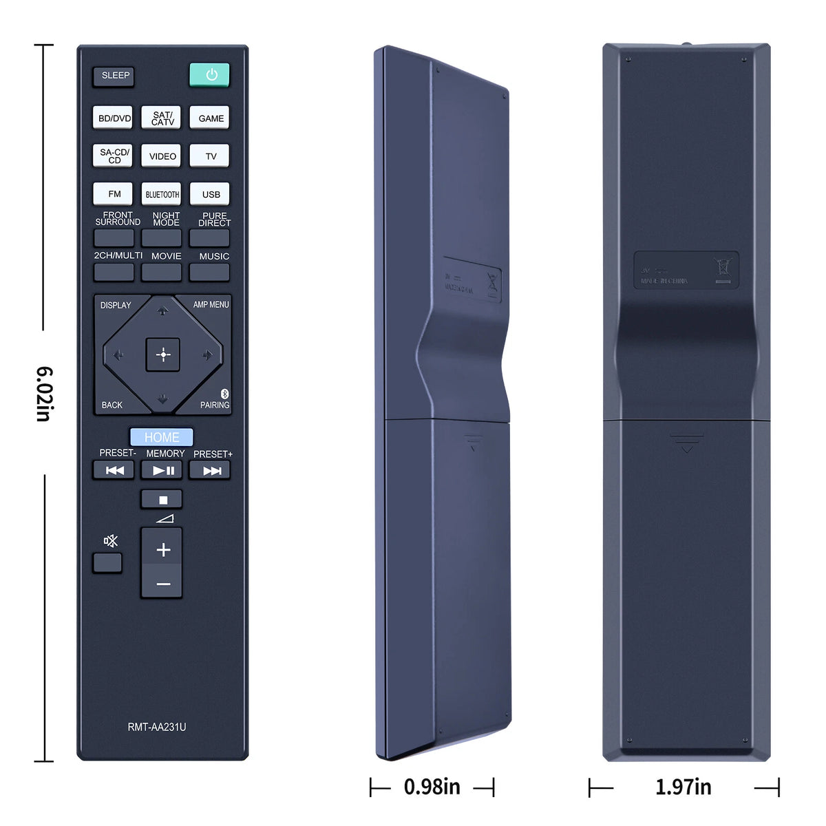 RMT-AA231U Replacement Remote Control For Sony AV System STR-DN1080 STR-DH770