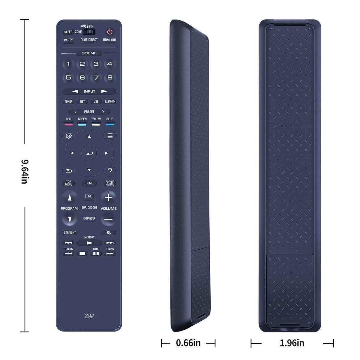 RAV571 ZZ47570 Remote Control For Yamaha RX-V2085 RX-A2080 RX-A3080