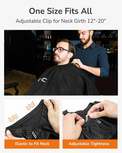 ULG Professional Hair Cutting Cape with Neck 57 x 72 inches, Black Solid