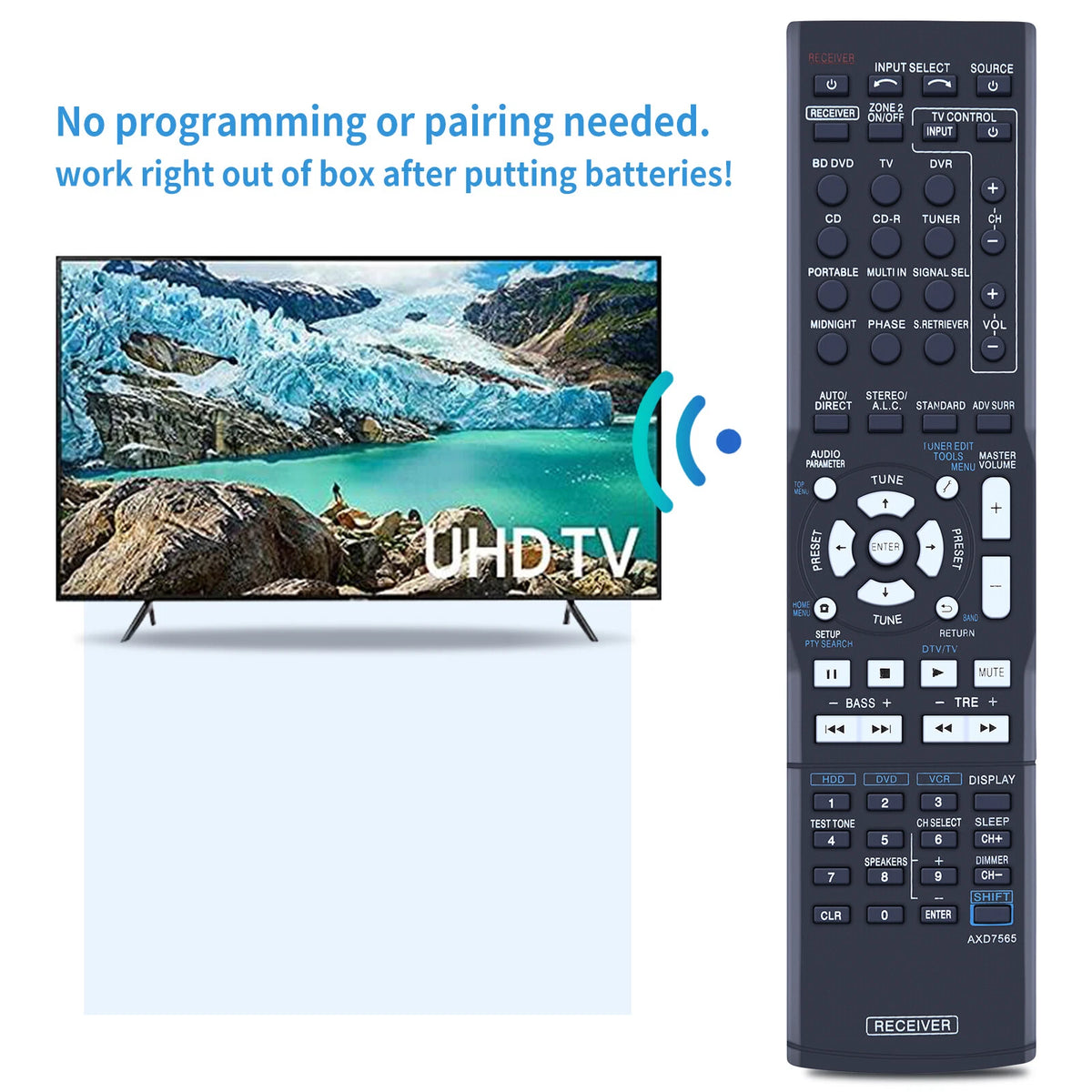 AXD7565 For Pioneer AV Receiver Remote Control VSX-520-K VSX-921-K VSX-821