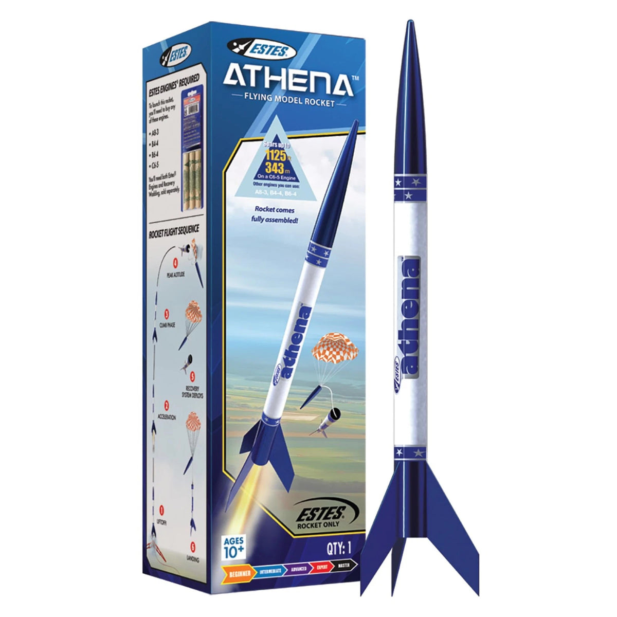 Estes 2452 Athena Rocket-Building Kit, Prebuilt Beginner Medium, Brown