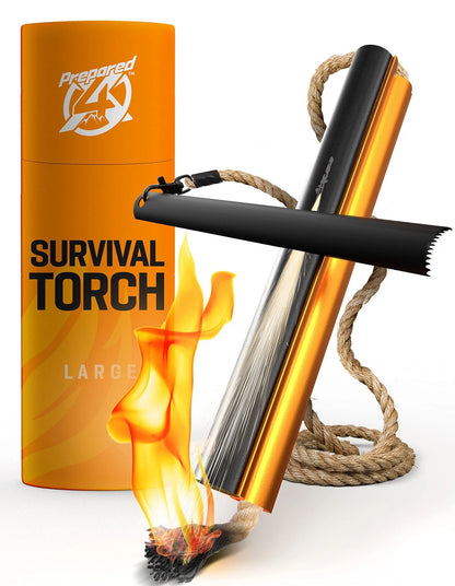 Fire Starter Survival Tool - All-in-One Patented Flint and 6 Inch, 6 Inch