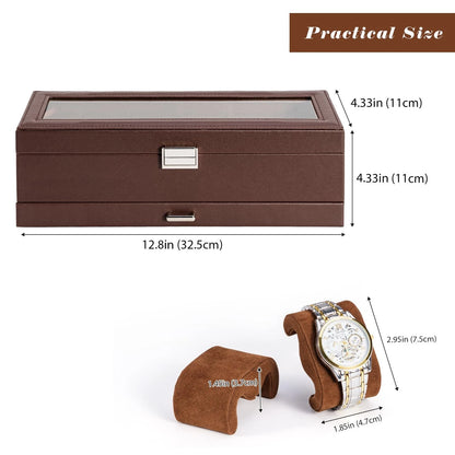 ProCase Watch Box, Fathers Day Gift for Dad, 6 Slot Watches 6-Slot, Espresso