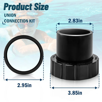 SPX3200UNKIT Union Connector Replacement Kit for Hayward Tristar, black