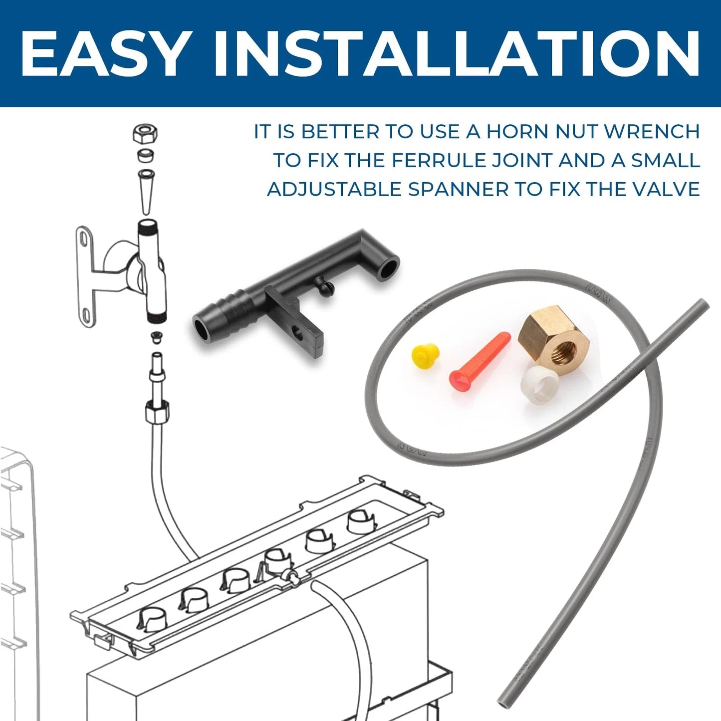 Upgraded 4079 Feed Tube-Nozzle Replacement for Aprilaire Black