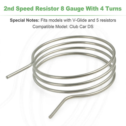 For Club Car Golf Cart 1989-2003 2nd Speed Resistor 8 Gauge 4 Turns | 1014014