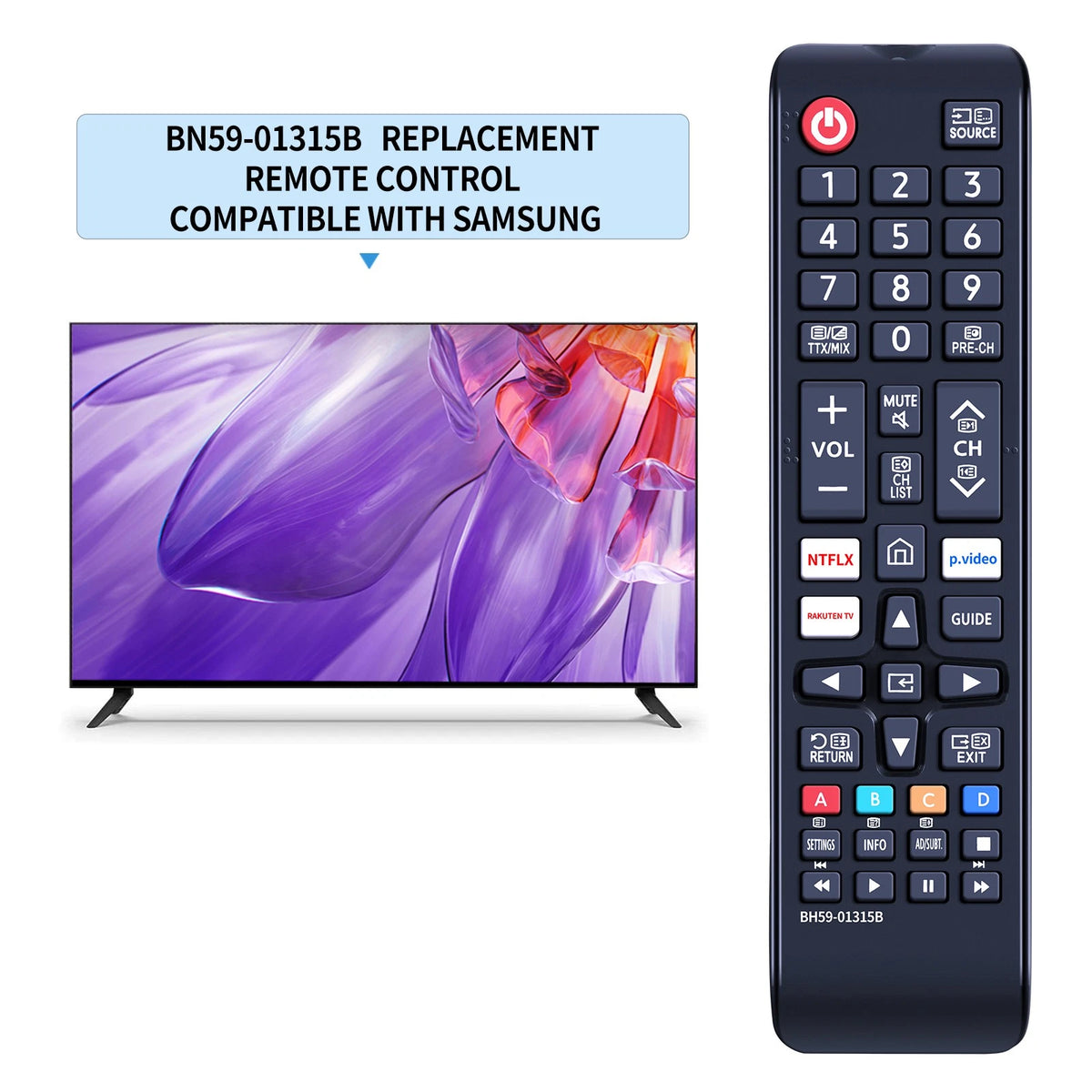BN59-01315B Remote Control For Samsung TV UE65RU7175 UE75RU7179