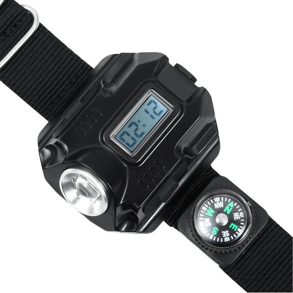 Flashlight LED Torch Compass Tactical LED Rechargeable Outdoor Sport Watch