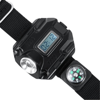 Flashlight LED Torch Compass Tactical LED Rechargeable Outdoor Sport Watch