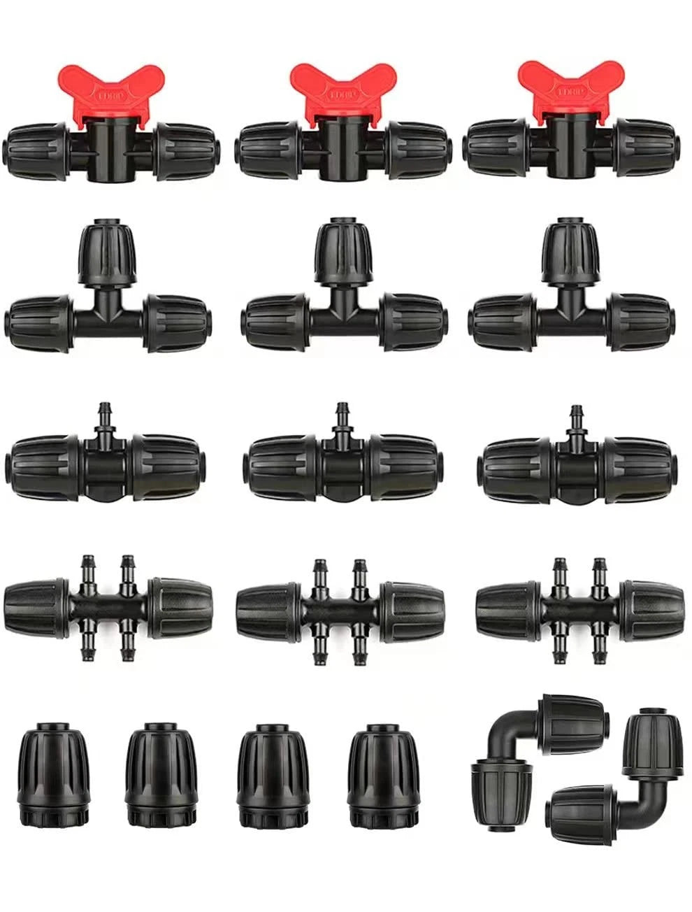 La Farah Drip 1/2" 18-Piece Fittings Kit, 18 Pcs Tubing