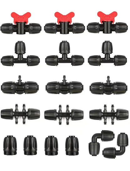 La Farah Drip 1/2" 18-Piece Fittings Kit, 18 Pcs Tubing