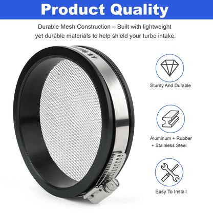 Turbo Inlet Grill Protector Guard Turbocharge Screen Mesh Air Inlet Filter 4"