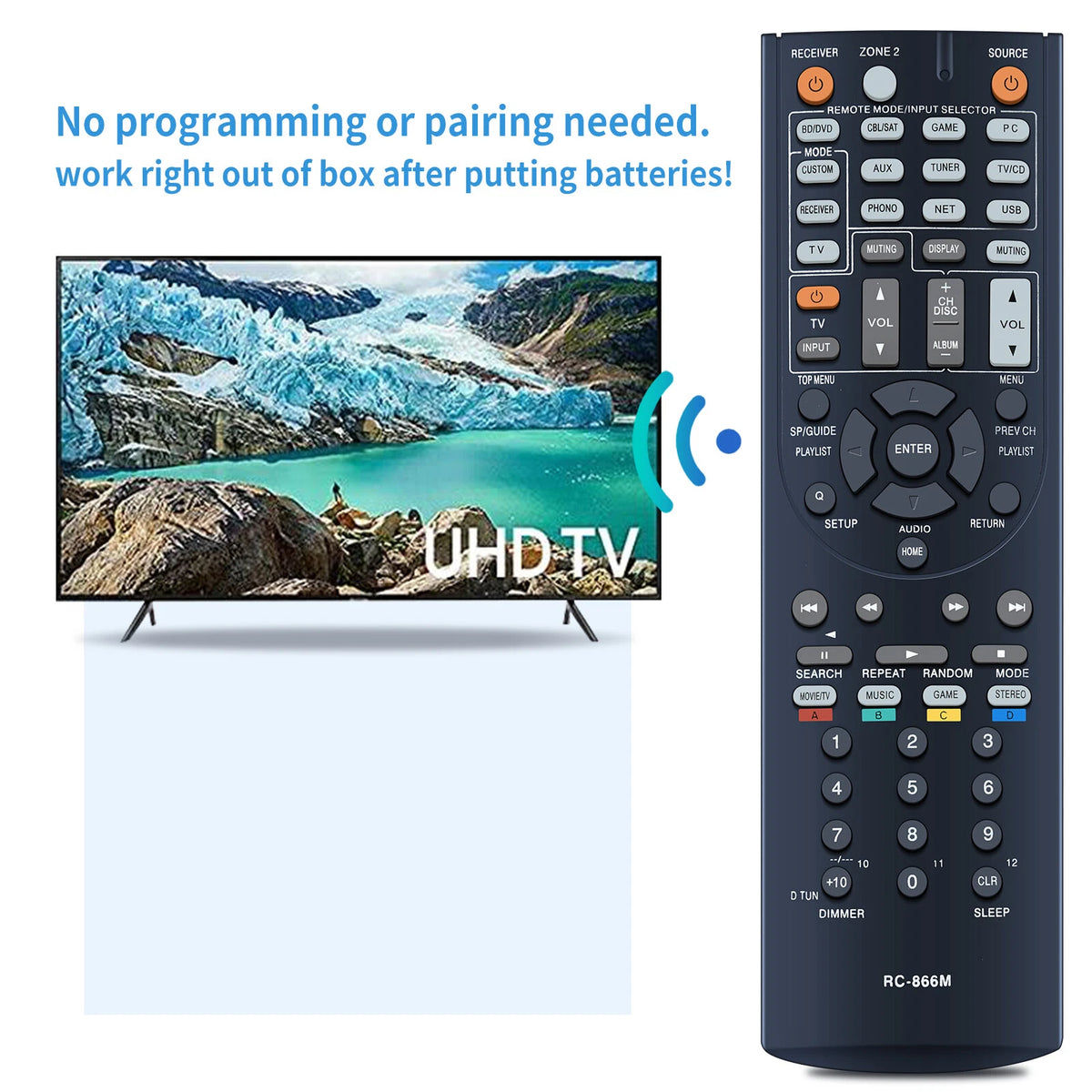 RC-866M Remote Control for Onkyo RC-868M AV Receiver TX-NR626 HT-RC560 TXNR626