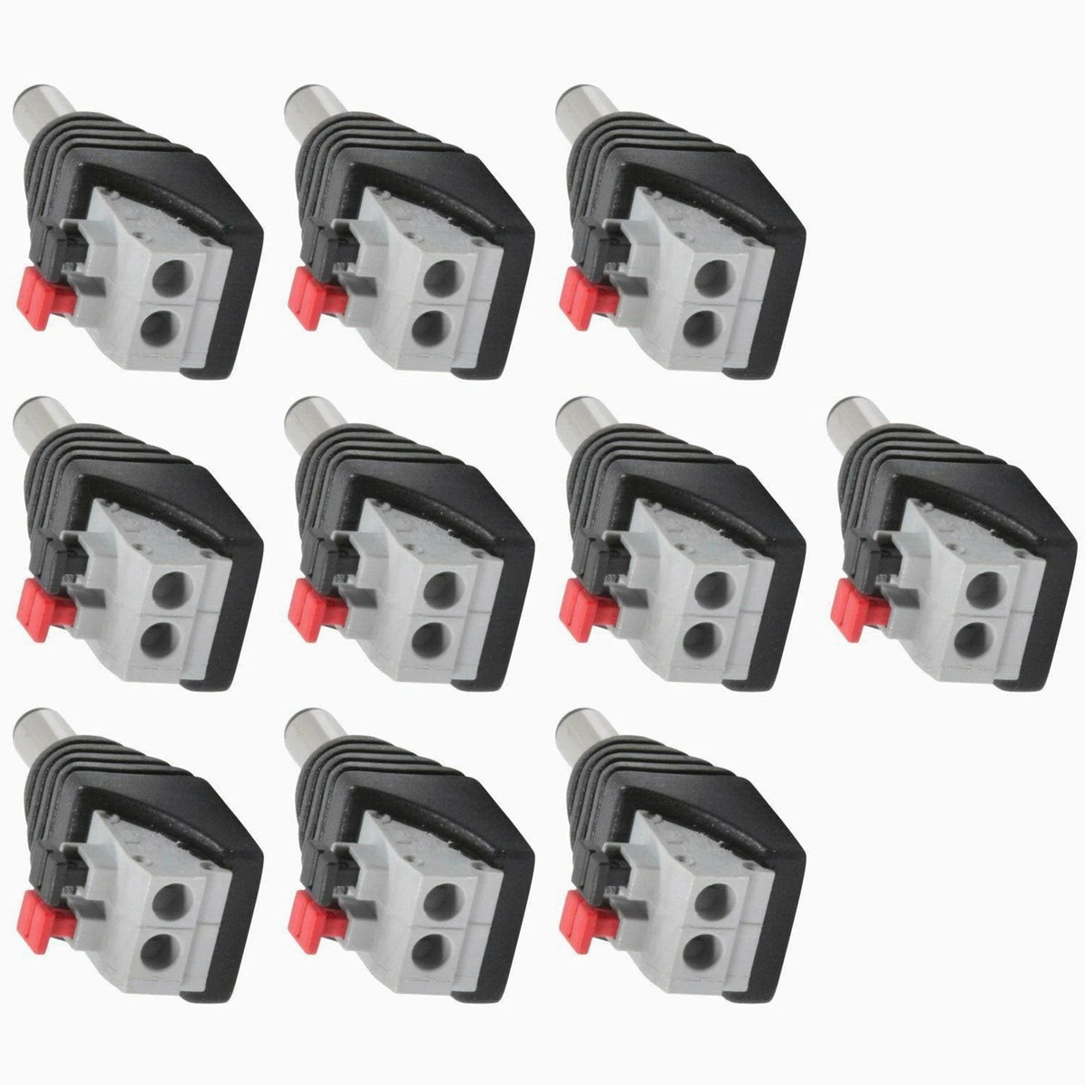 10pcs Male 5.5mm x 2.1mm DC Power Jack Screwless Quick Connect for LED 12V 24V