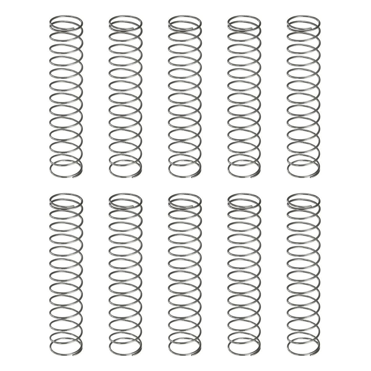 uxcell 10Pcs Compression Spring, 10mm OD, 0.6mm x x 50mm, Silver