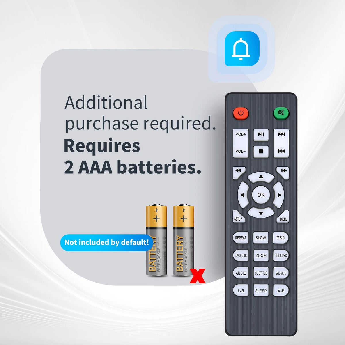 Remote Control For FELEMAN 1080P HD TV DVD Player MD116 MD6BUS