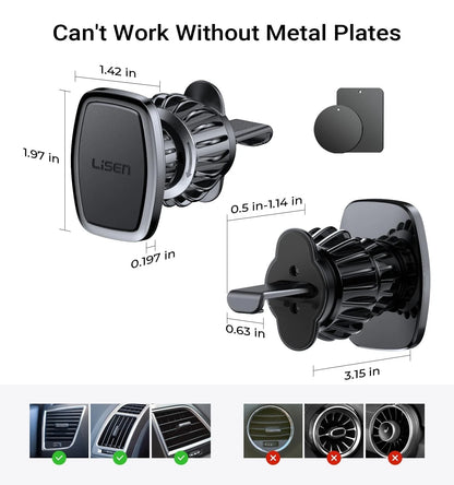 LISEN Magnetic Phone Holder for Car, Car 49*36*65mm, Black
