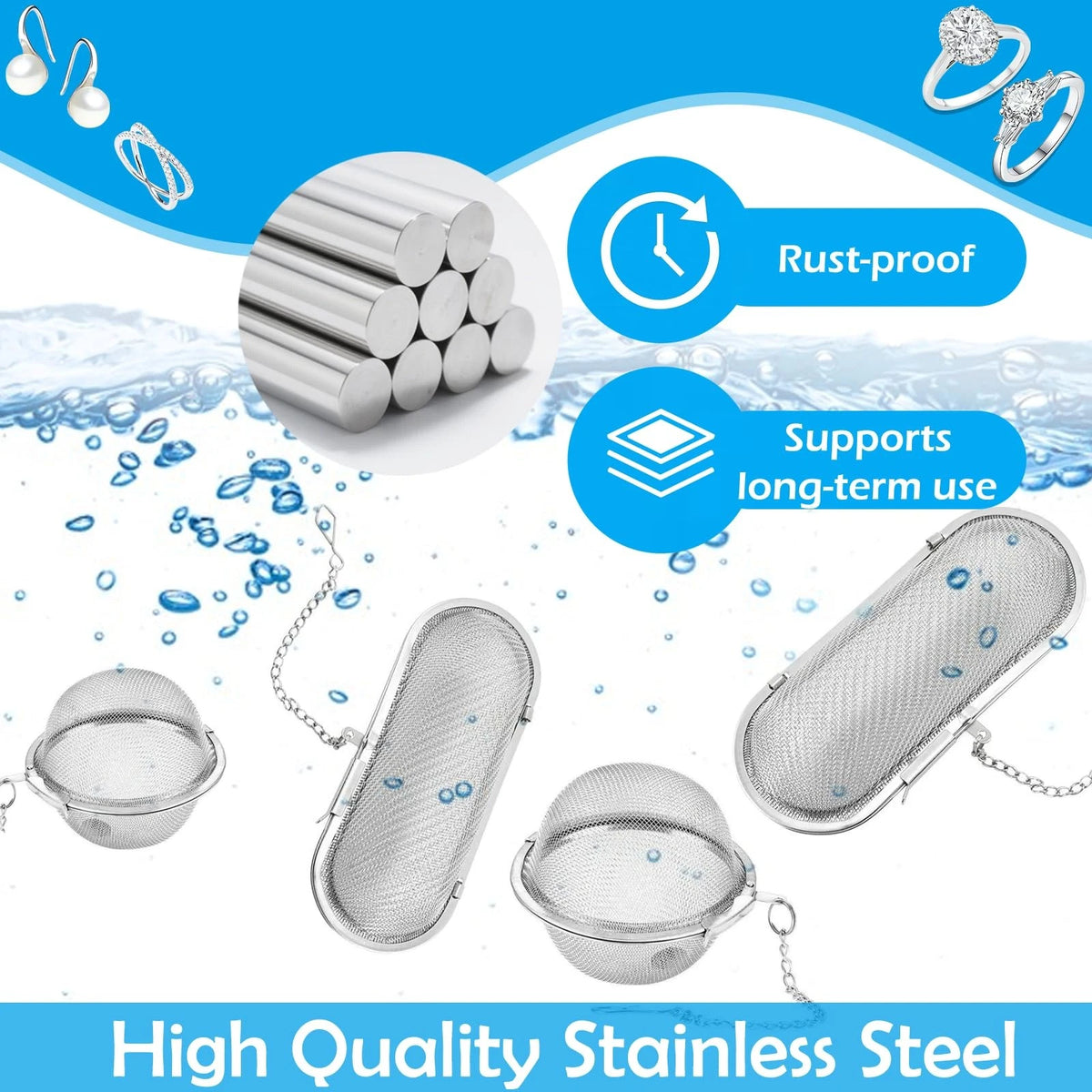 4PCS Stainless Steel Ultrasonic Cleaner Basket - Professional Jewelry &...