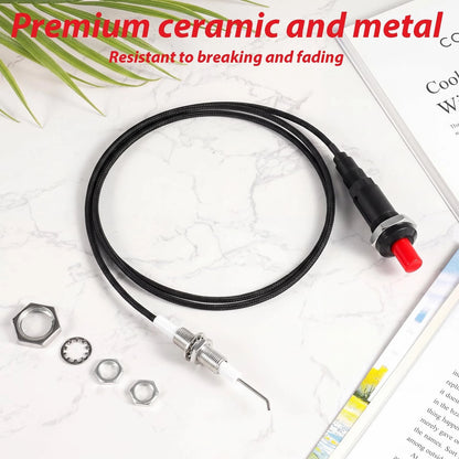 2 Packs Piezo Grill Igniter Replacement BBQ Electrode Spark Ignition Black